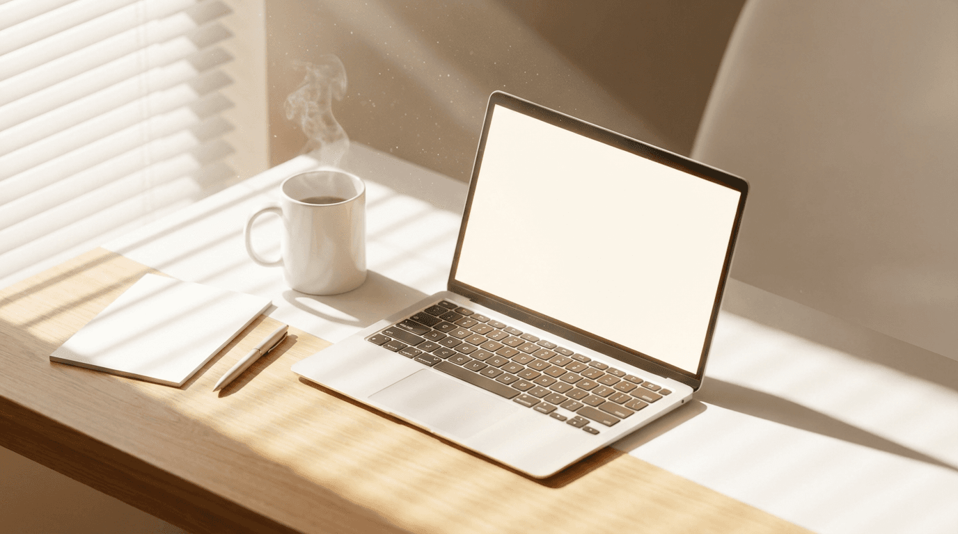Wooden desk with printed action item list and smartphone
