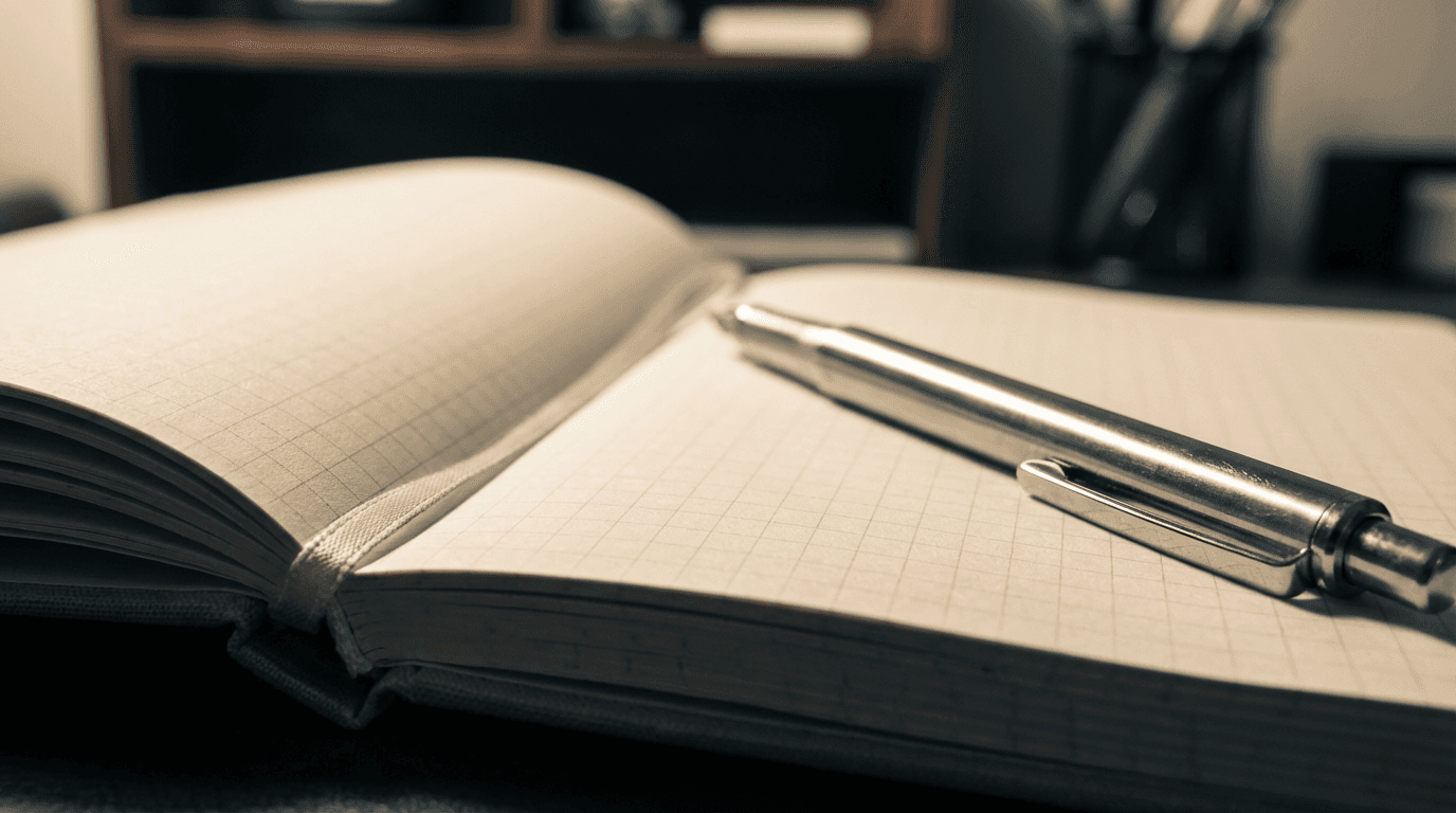 Notebook page with hand-drawn pricing tiers in pencil